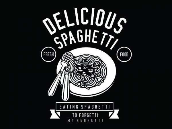 Delicious spaghetti tshirt design