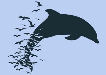 Dolphin tshirt design vector