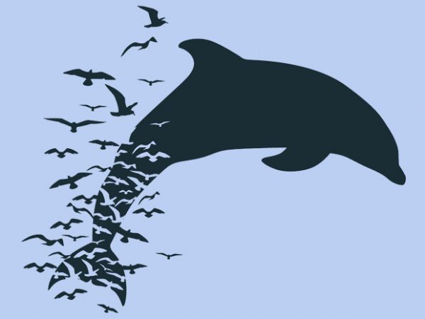 Dolphin tshirt design vector