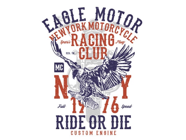 Eagle motor vector t-shirt design