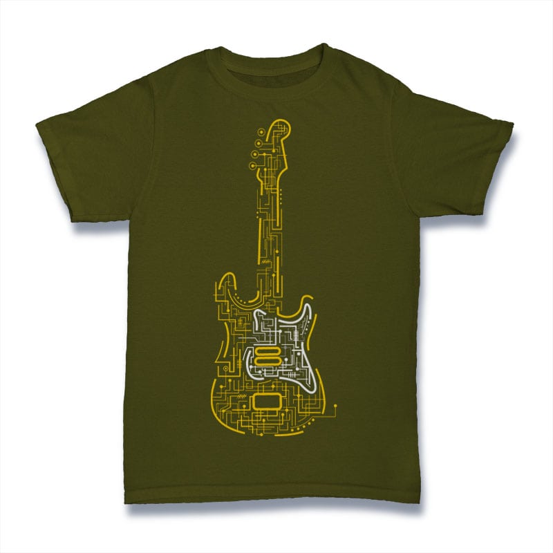 Electric Guitar t shirt designs for merch teespring and printful