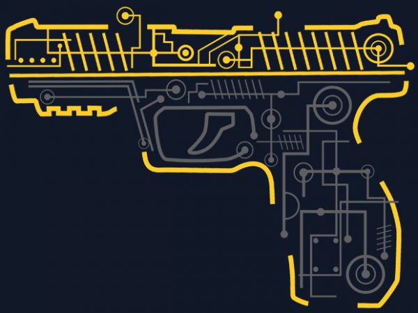 Electric gun print ready shirt design