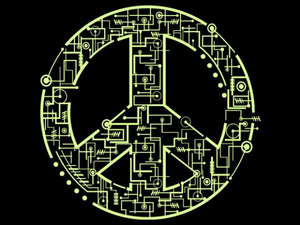 Electric peace tshirt design