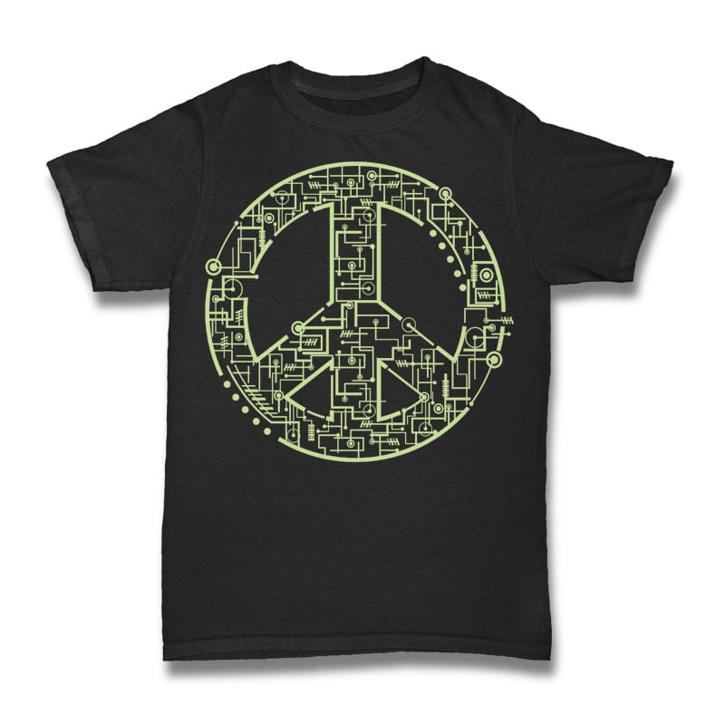 Electric Peace Tshirt Design t shirt designs for merch teespring and printful