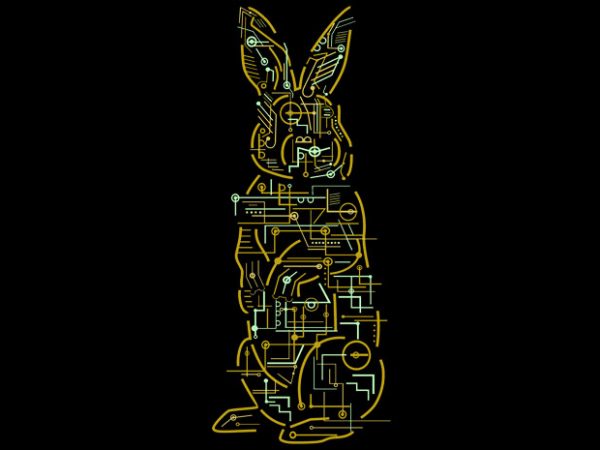 Electric rabbit tshirt design