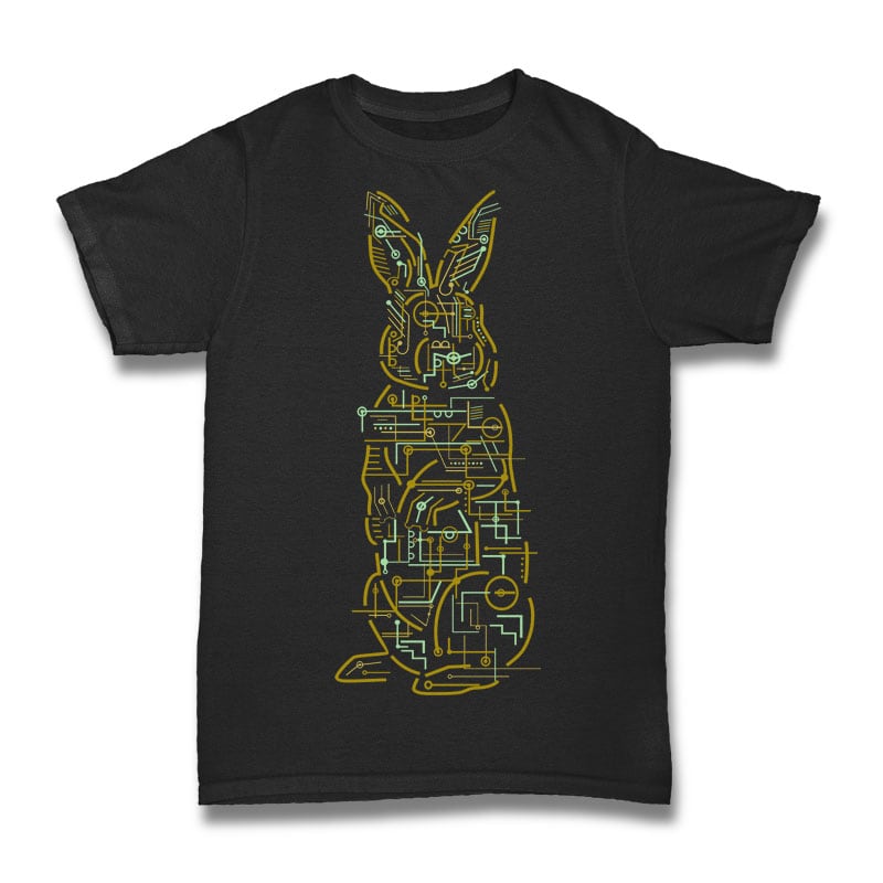 Electric Rabbit Tshirt Design tshirt-factory.com