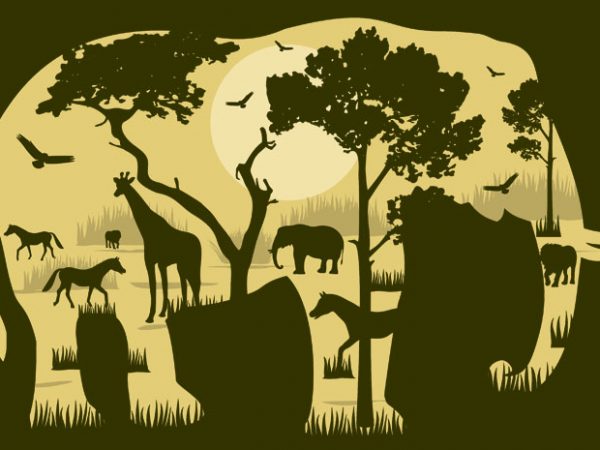 Elephant forest tshirt design