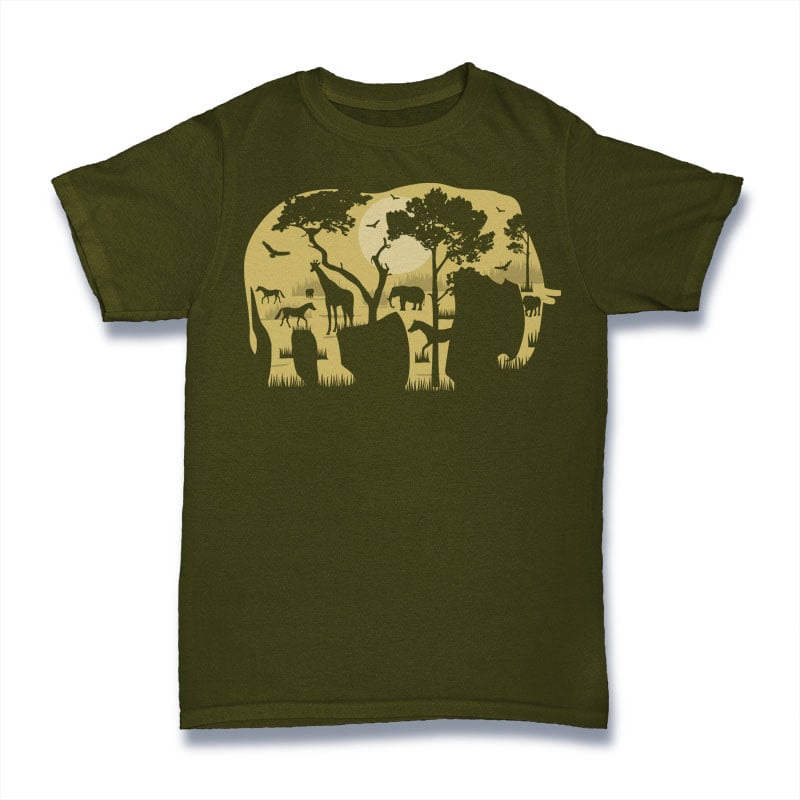 Elephant Forest Tshirt Design buy t shirt designs artwork