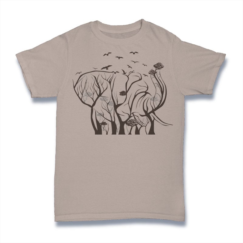 Elephant Tree Tshirt Design tshirt designs for merch by amazon