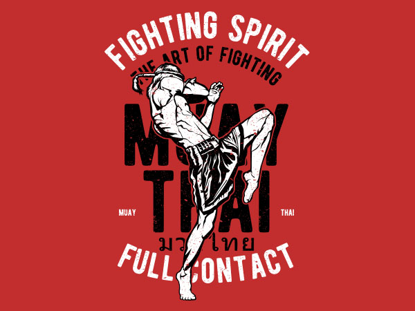 Fighting spirit vector t-shirt design