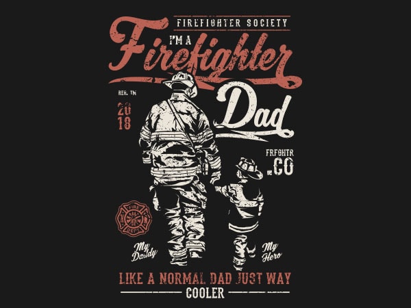 Firefighter dad graphic t-shirt design