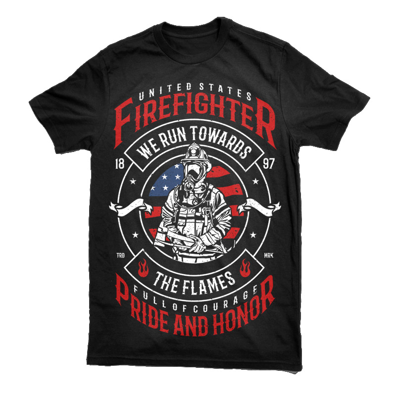 Firefighter Graphic t-shirt design tshirt factory