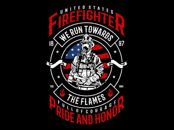 Firefighter graphic t-shirt design