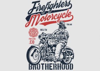 Firefighters Motorcycle Graphic t-shirt design