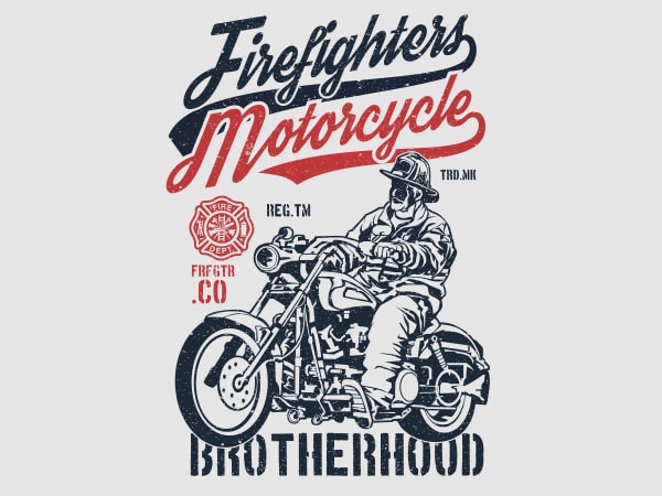 Firefighters motorcycle graphic t-shirt design