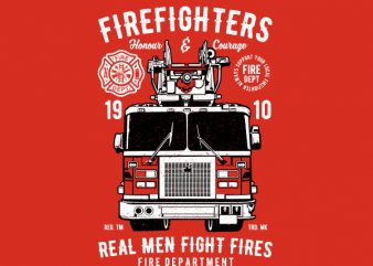 Firefighters Truck Vector t-shirt design