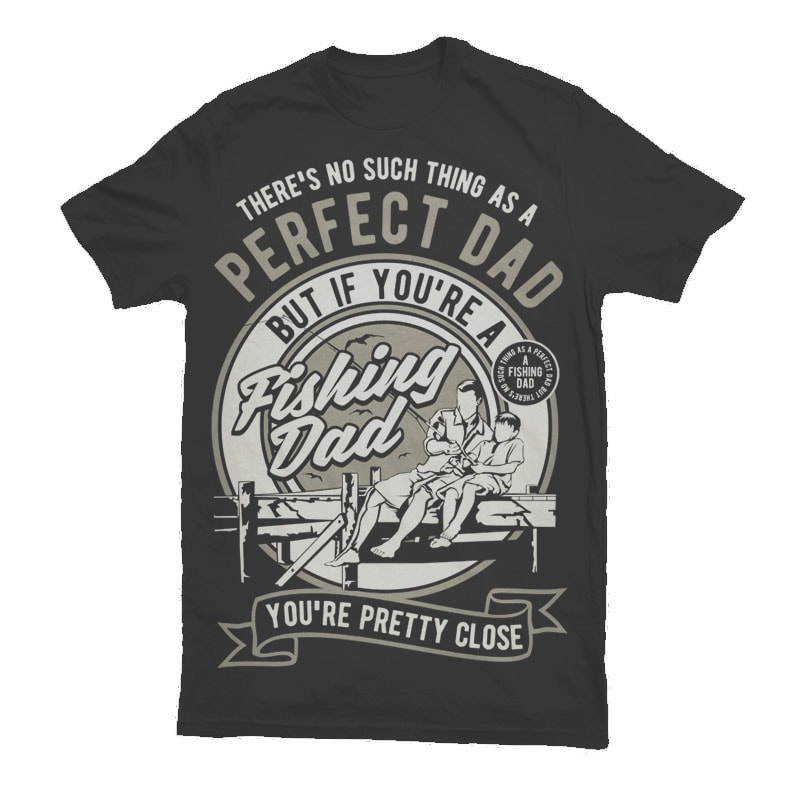Fishing Dad Graphic t-shirt design tshirt-factory.com
