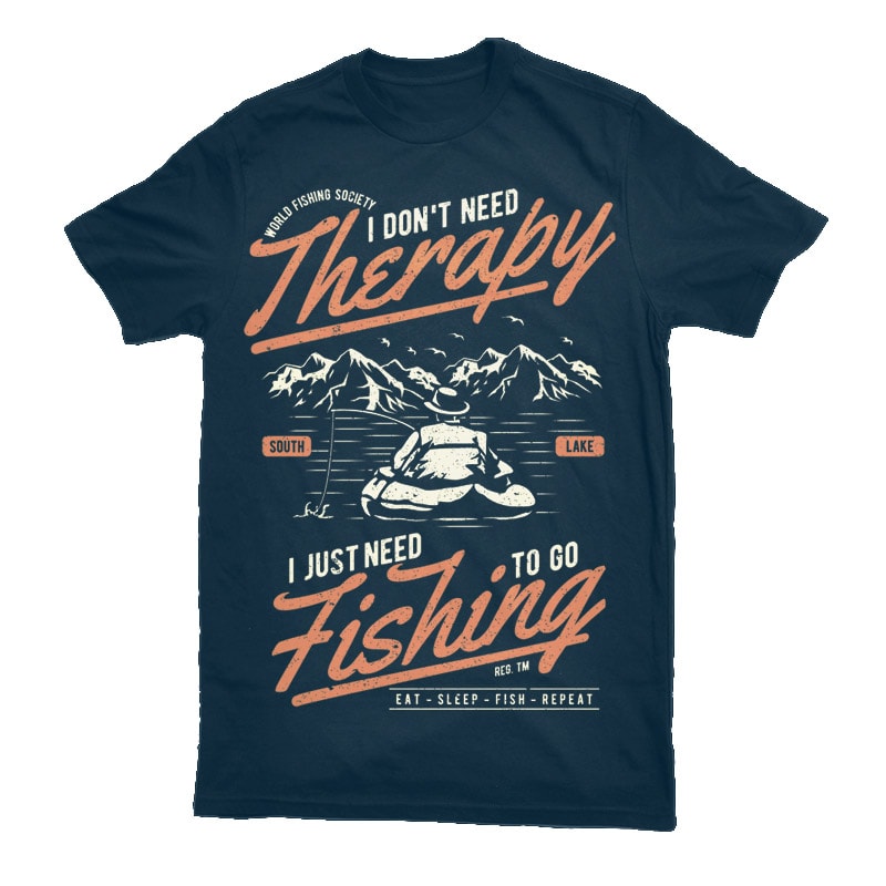 Fishing Therapy Graphic t-shirt design vector t shirt design