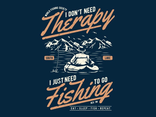Fishing therapy graphic t-shirt design