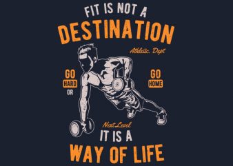 Fit Is Not A Destination Graphic t-shirt design