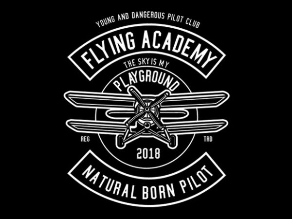 Flying academy tshirt design