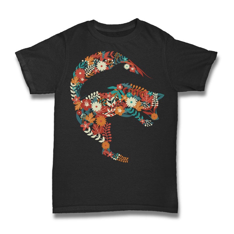 Fox Flower Dolphin Tshirt Design buy t shirt design