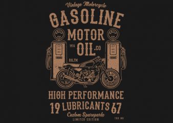 Gasoline Motor Oil Graphic t-shirt design