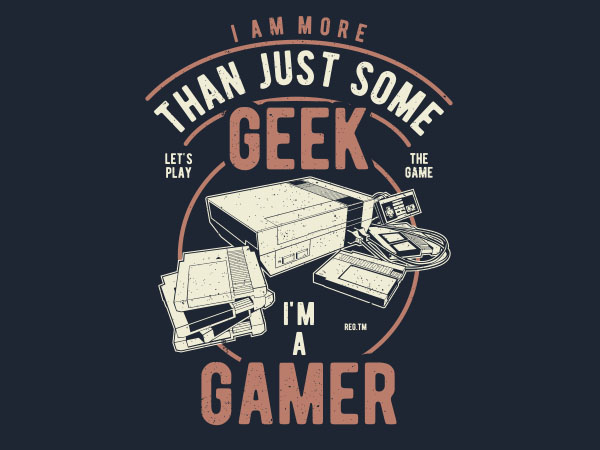 Geek gamer graphic t-shirt design