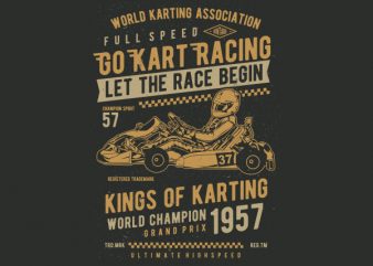 Go Kart Racing Vector t-shirt design