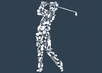 Golf Player Tshirt Design