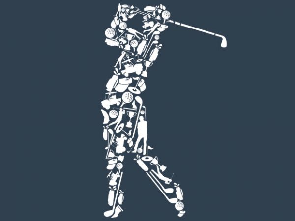Golf player tshirt design