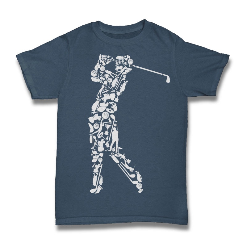 Golf Player Tshirt Design tshirt-factory.com