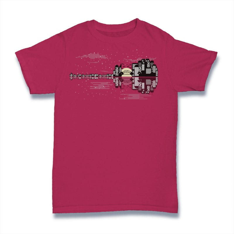 Guitar City Tshirt Design tshirt designs for merch by amazon