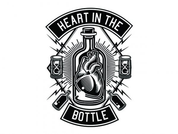 Heart in the bottle tshirt design