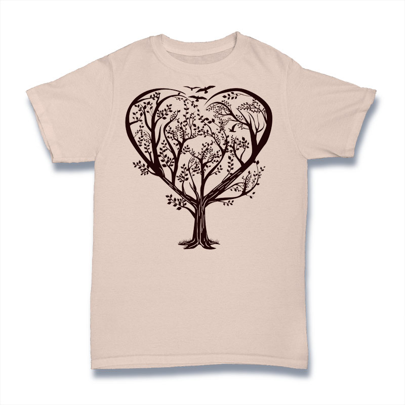 Heart Tree Tshirt Design tshirt factory