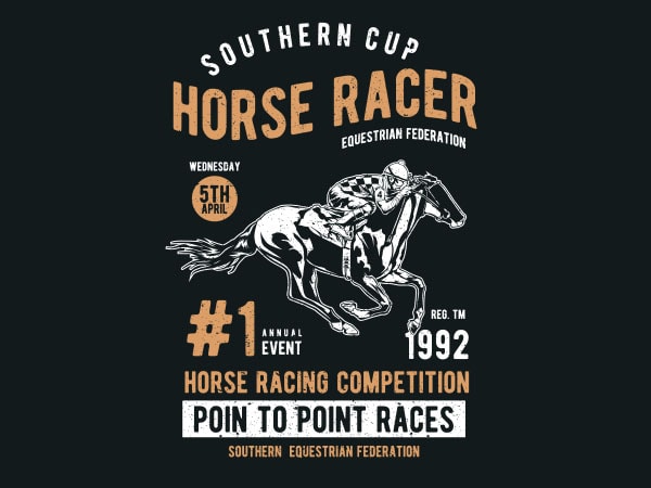 Horse racer graphic t-shirt design