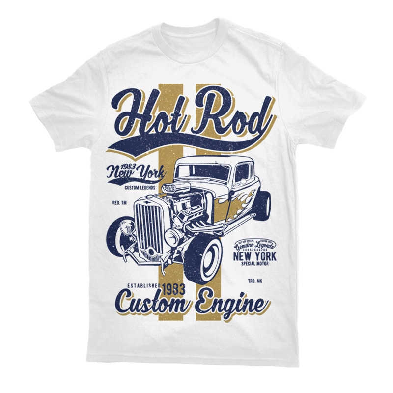 Hot Rod New York Graphic t-shirt design commercial use t shirt designs