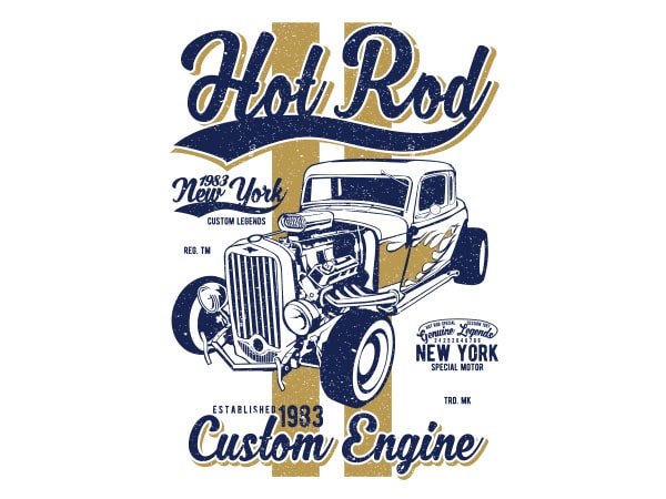 Hot rod new york graphic t-shirt design
