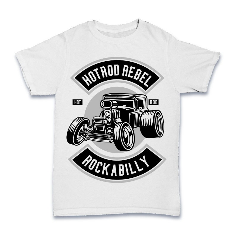 Hotrod Rebel Tshirt Design tshirt design for merch by amazon