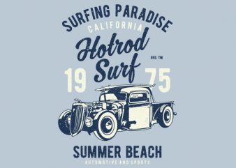 Hotrod Surf Graphic t-shirt design