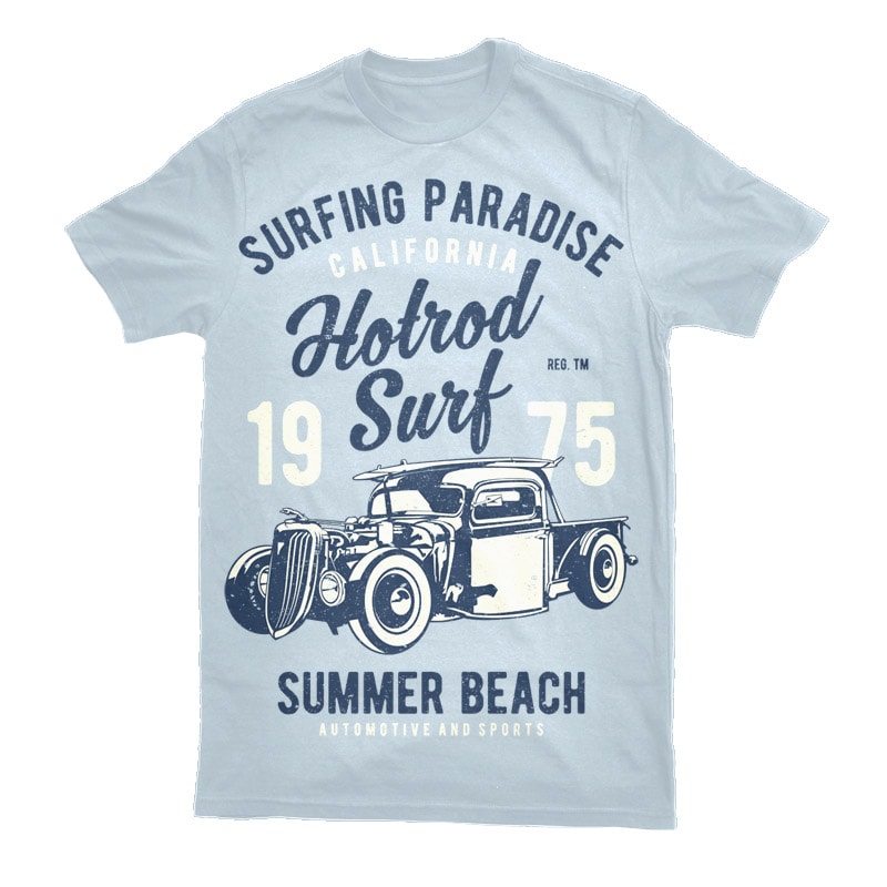 Hotrod Surf Graphic t-shirt design buy t shirt design