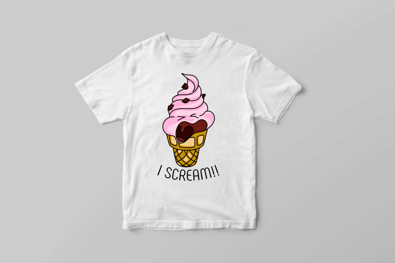 I scream funny ice cream pun t shirt printing design tshirt-factory.com