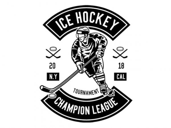 Ice hockey champion league tshirt design