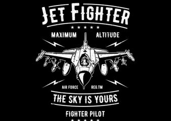 Jet Fighter Graphic t-shirt design