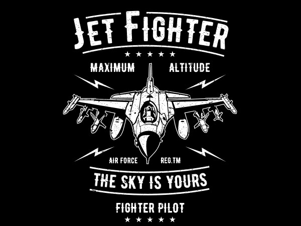 Jet fighter graphic t-shirt design