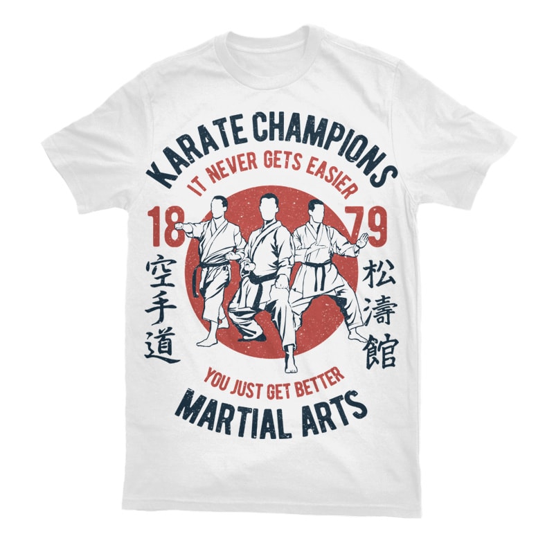 Karate Champions Graphic t-shirt design commercial use t shirt designs