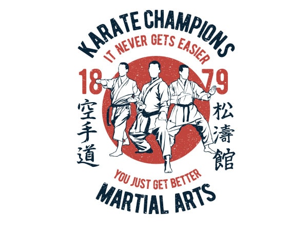 Karate champions graphic t-shirt design