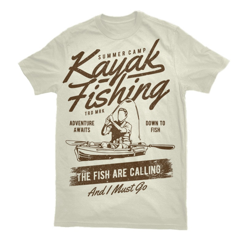 Kayak Fishing Graphic t-shirt design tshirt design for merch by amazon