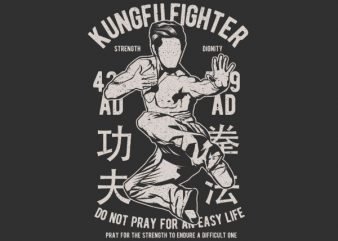 Kungfu Fighter Graphic t-shirt design