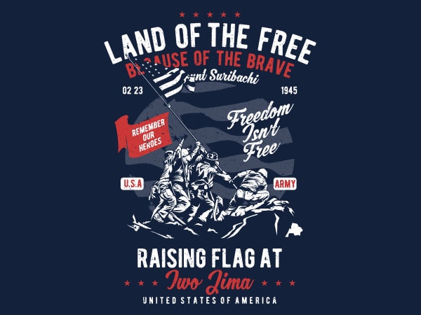 Land of the free graphic t-shirt design